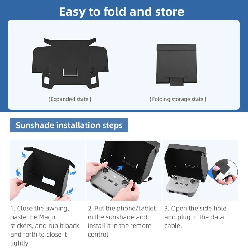 Controller Folding Hood Monitor Cover, easy to fold and store [Expanded state | Folding storage state]