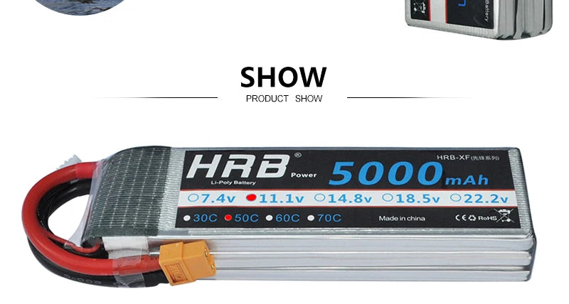 2PCS HRB Lipo Battery, SHOW PRODUCT SHOW HRb *Feaen HaB Powc