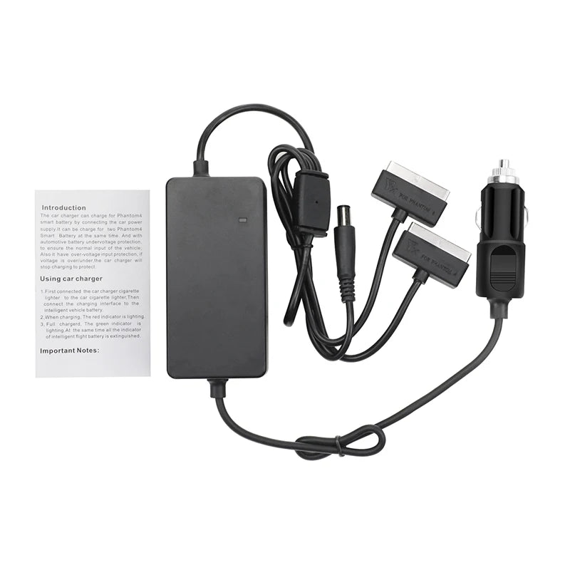 Car Charger for DJI Phantom 4 Pro Advanced Drone Battery Remote Control Vehicle Charger Portable Fast Outdoor Travel Charging 12 paincome Dalla% Lcrrecunt Ina Fon upp,