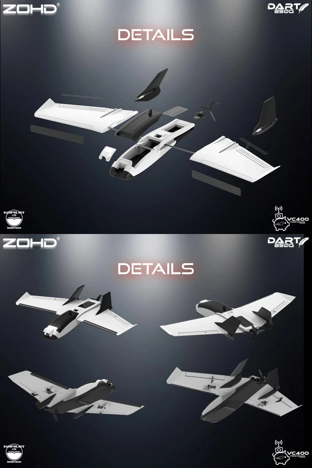 ZOHD Dart Wingspan RC Airplane, ZOKID DDozT( DETAILS VC4oo ZOK