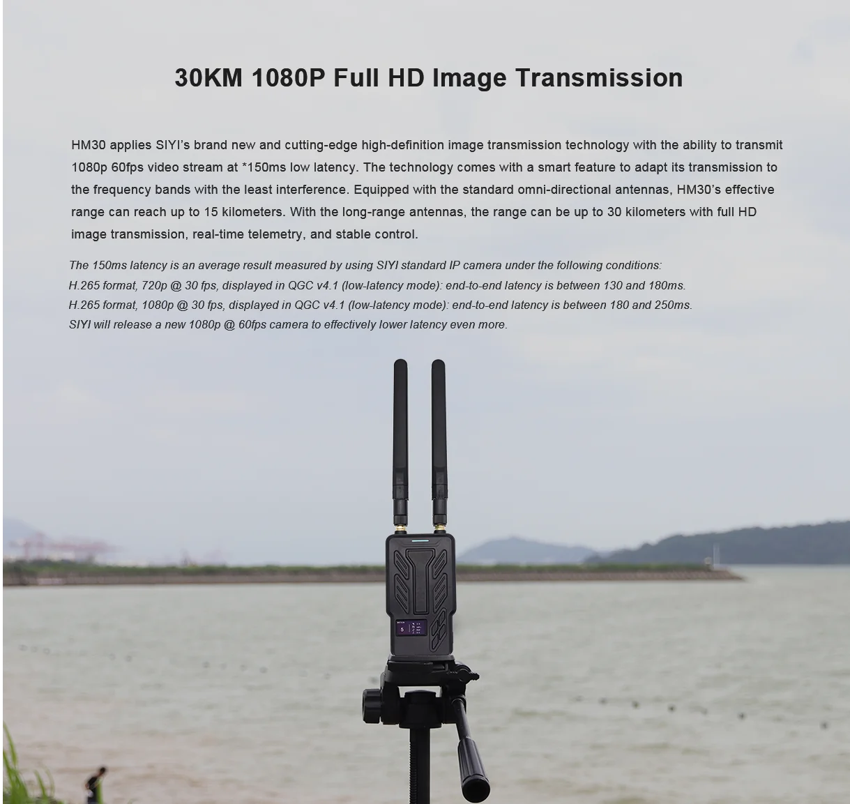 SIYI HM30 Transmitter, HM3O's effective range can reach up to 15 kilometers with the long-range
