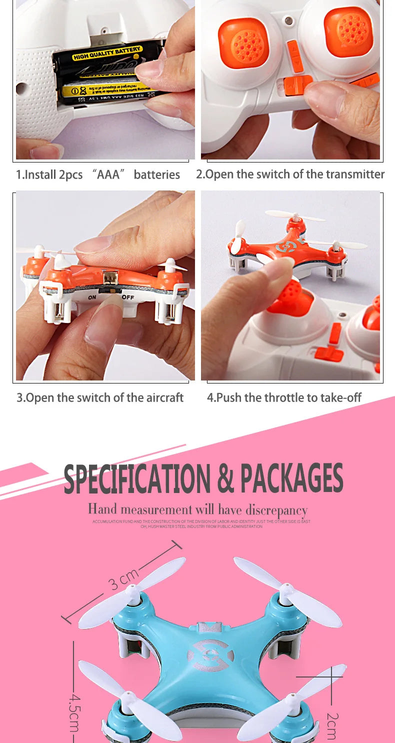 Cheerson CX10 Mini Drone - 4CH 2.4G RC Remote Control Drone Quadcopter Helicopter LED CX 10 Mini Done Toys Gift For Children Gift 23 oh kue=uastep fte