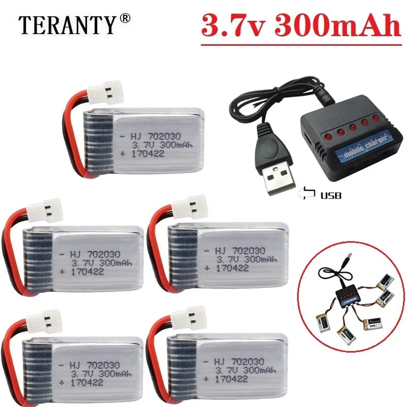 3.7V 300mAH Lipo Battery With 5-in-1 Charger SPECIFIC