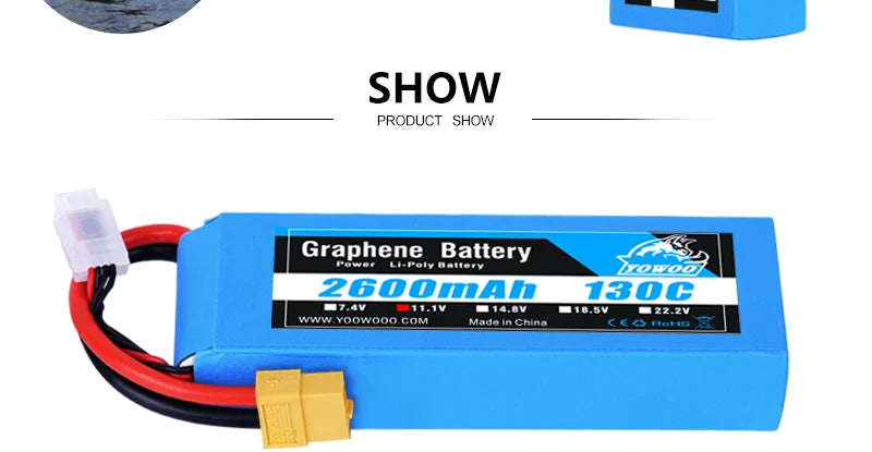 2PCS Yowoo Graphene 2S 3S 4S 6S Lipo Battery, SHOW PRODUCT SHOW Graphene Battery LewOD 2dunh
