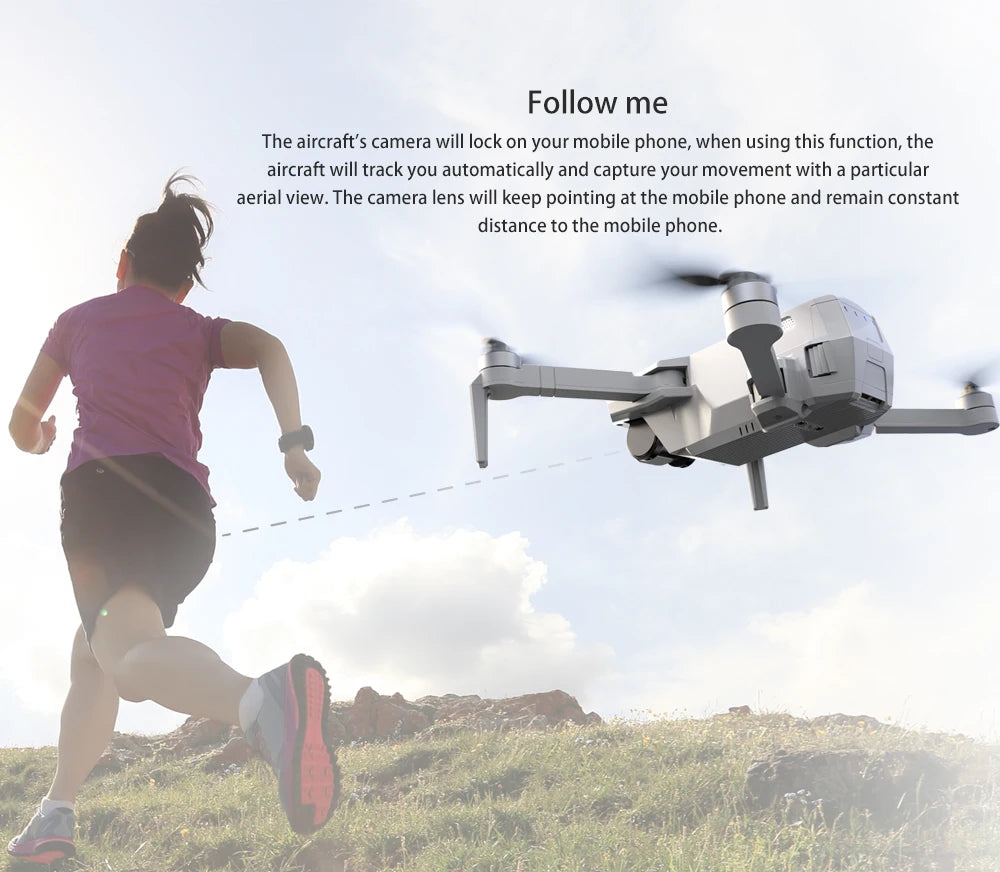 MJX B19 Drone, follow me The aircraft's camera will lock on your mobile phone . when using this function