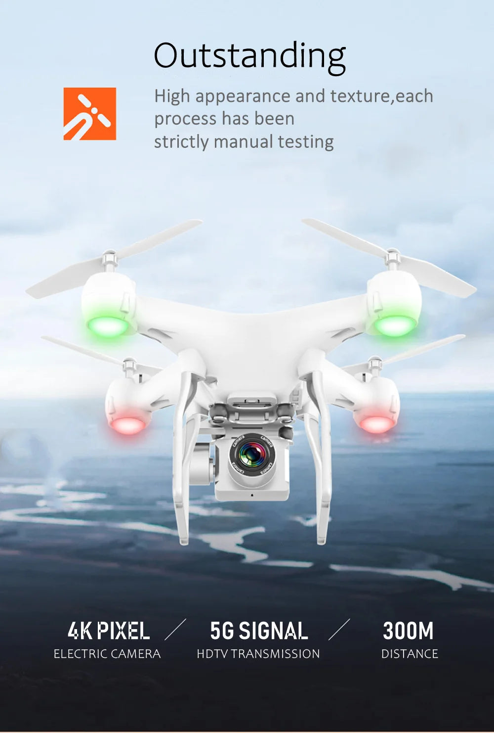 RC Drone FPV Quadcopter UAV with ESC Camera 4K HD Profesional Wide-Angle Aerial Photography Long Life Remote Control Helicopter 30 RC Drone, each process has been strictly manual testing lk pixel 56 signal