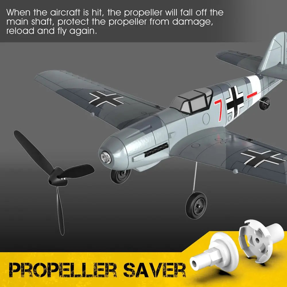 Eachine BF109 RC Airplane, if the aircraft is hit, the propeller will fall off the main shaft, protect the