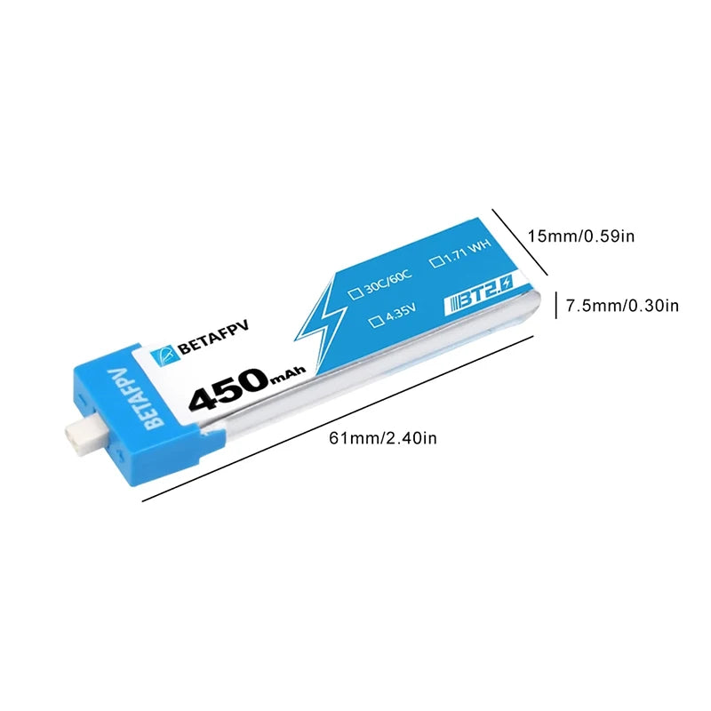 BETAFPV Drone Battery, 300mah is perfect for Cetus FPV Kit, and 450ma