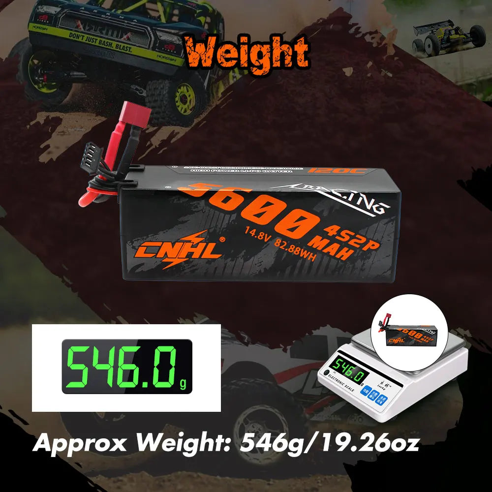 CNHL 14.8V 5600mAh Lipo 4S Battery for FPV Drone, 546g/19.260z Dohu BLSH ELASL 300o Z