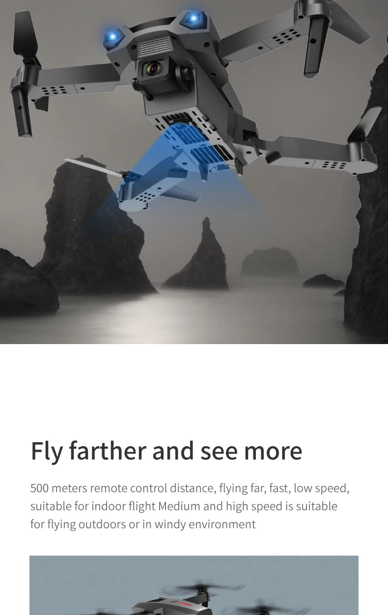 S1max drone - Infrared Sensor Obstacle Avoidance RC Drone Professional 4K HD Dual Camera APP Control Aerial Photography Children's Gift 29 S1max drone, fly farther and see more 500 meters remote control distance; flying far;