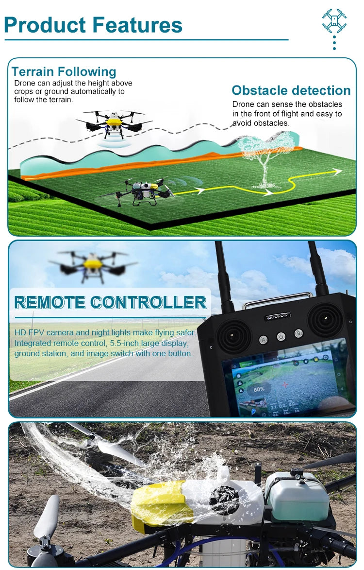 Drone can sense the obstacles in the front of flight and easy to avoid obstacles . 