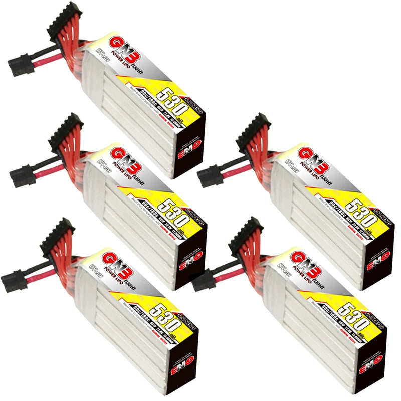 5PCS Gaoneng GNB HV 1S 2S 3S 4S 6S 530mAh 90C/180C LiPo Battery With PH2.0/XT30U-F Plug For RC FPV Drone