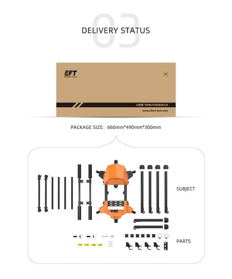 EFT G616 16L Agriculture Drone, DELIVERY STATUS EFT ec adtrbanzd