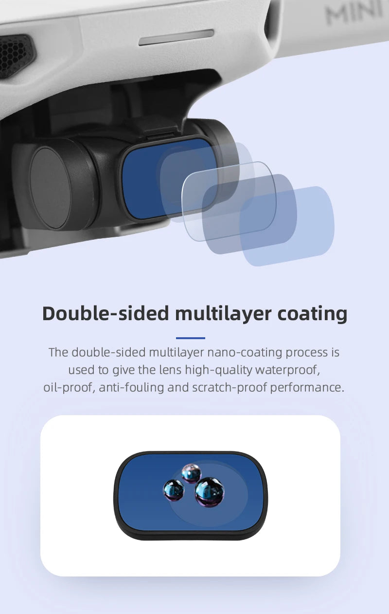 for DJI Mavic Mini 1/SE Filters ND4 ND8 ND16 ND32 Set Camera Neutral Density Lens Filter for DJI Mavic Mini 2 Camera Accessory 15 for DJI Mavic Mini 1/SE Filter, double-sided nano-coating process is used to give the lens high-quality waterproof