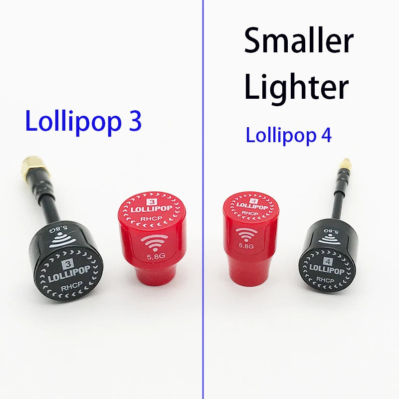 Lollipop 4 Smaller and lighter 5.8G 2.5dBi Gain RHCP Antenna SMA RP-SMA MMCX UFL Connector For RC FPV Racing Drone Model 4 'LOLLIPoP RhcP RHCP 5.8G 4 RH