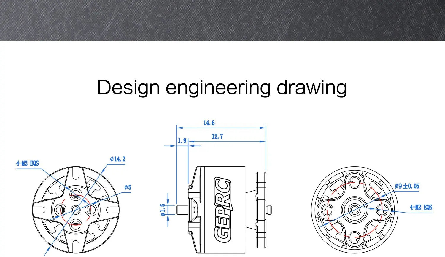 GEPRC GEP GR1105 5000kv 6000kv Motor - Brushless Motor with for FPV RC Racing Drone Multicopter 16 GEPRC GEP GR1105 5000kv 6000kv Motor, Design engineering drawing 14,6 12.7 014.2 4-42 BOS ( 09 +O.