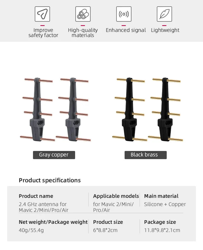 2.4Ghz Yagi Antenna, Improve High-quality Enhanced signal Lightweight safety factor materials copper Black brass Product name Applic