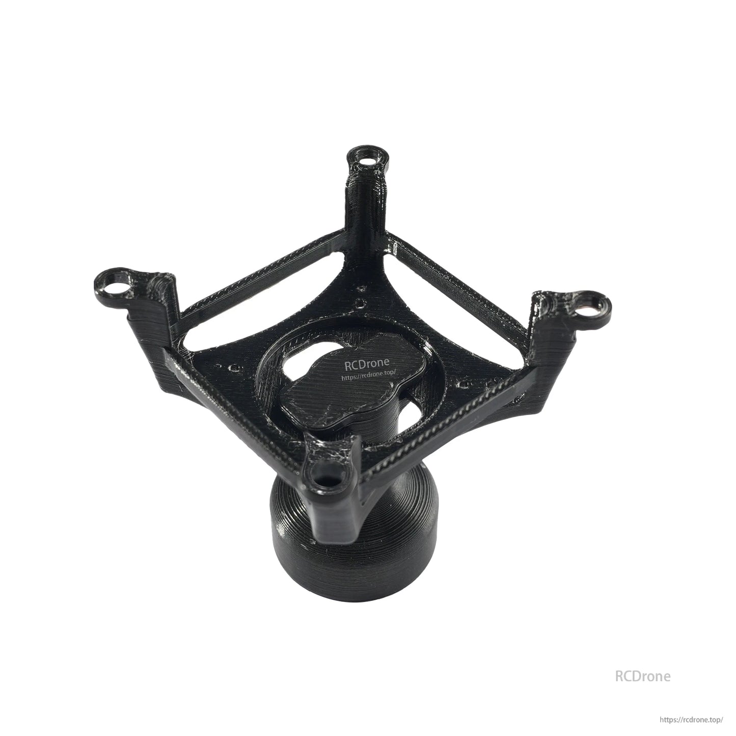 Handheld Support TPU Bracket, Black TPU handheld support bracket with four mounting arms and a central cylindrical support base