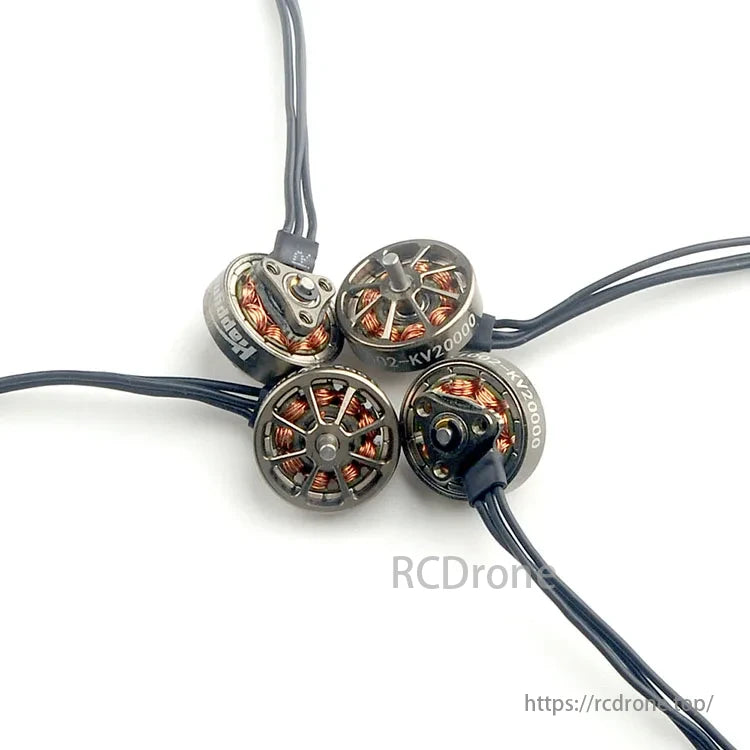 Happymodel EX1002 20000KV 1S Brushless FPV Motor, The EX1002 has a strong power-to-weight ratio with 10mm stator, 1.5mm shaft, and lightweight construction suitable for HD FPV systems.