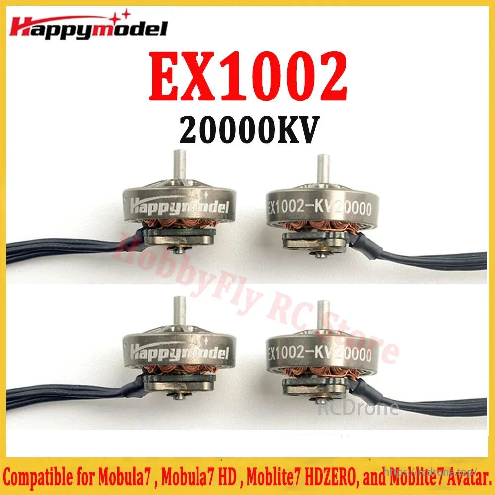 Happymodel EX1002 20000KV 1S Brushless FPV Motor, Happymodel EX1002 20000KV 1S brushless FPV motor, compatible with Mobula7, Moblite7, and HD drones, perfect for high-performance whoop builds.