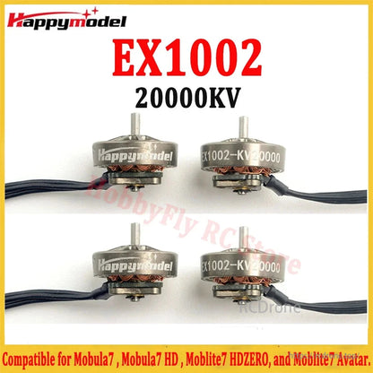 Happymodel EX1002 20000KV 1S Brushless FPV Motor, Happymodel EX1002 20000KV 1S brushless FPV motor, compatible with Mobula7, Moblite7, and HD drones, perfect for high-performance whoop builds.