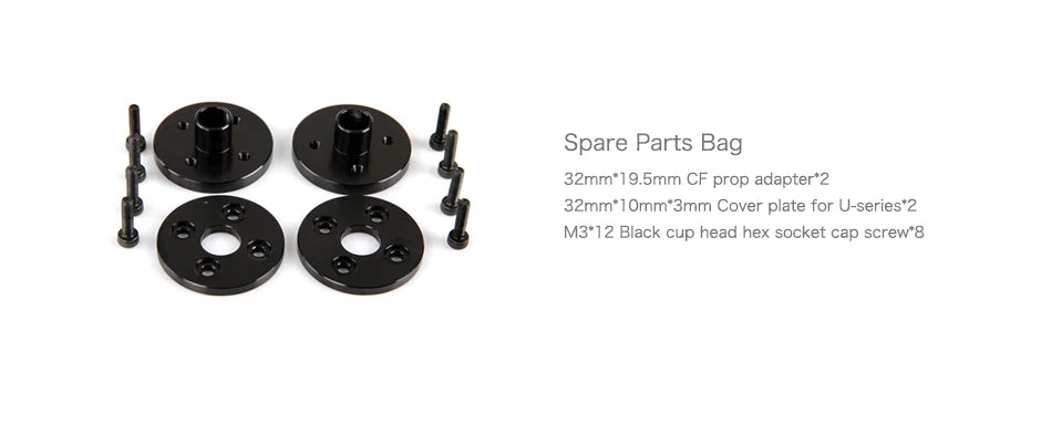 Tiger Motor T-Motor G27x8.8 Prop, Spare Parts Bag 32mm" 9.5mm CF prop adapter*2