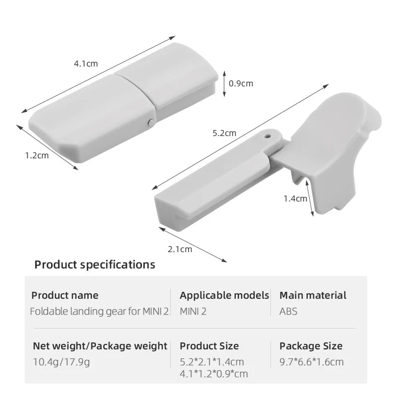 Foldable Heightening Landing Gear, 5.2*2.1*1.4cm 9.7*6.6*1.6cm 4.1*