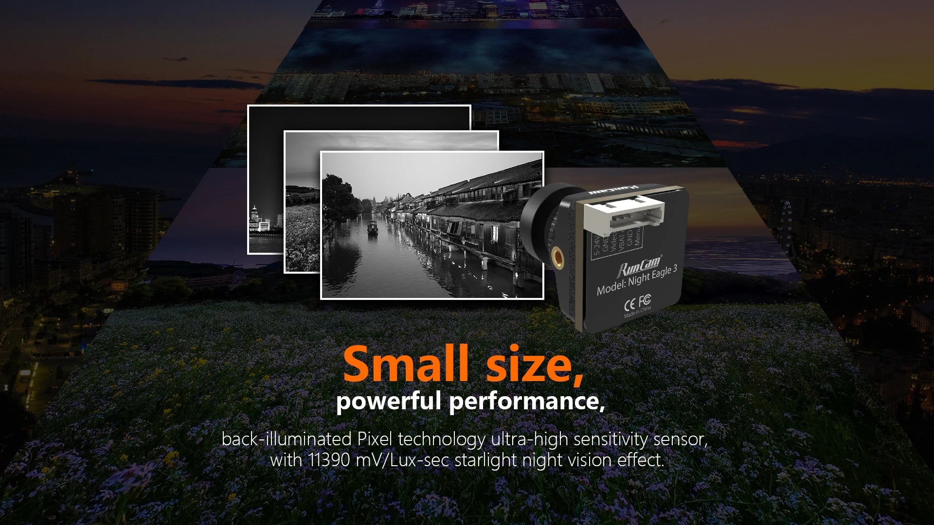 RunCam NightEagle 3 Analog Camera, 3 928 (FG Small size, 1 powerful performance, back-illuminated Pixel technology
