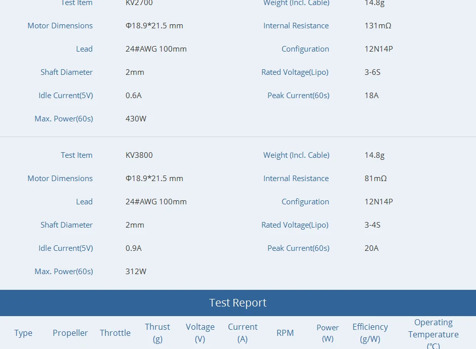 4x T-MOTOR F1507 No Shaft KV2700/KV3800 Brushless Motor For Cinewhoop , 3" prop FPV Drone FPV Freestyle Racing Drone 12 4x T-MOTOR, 131mn Lead 24#AWG 10Omm Configuration 12N14P S