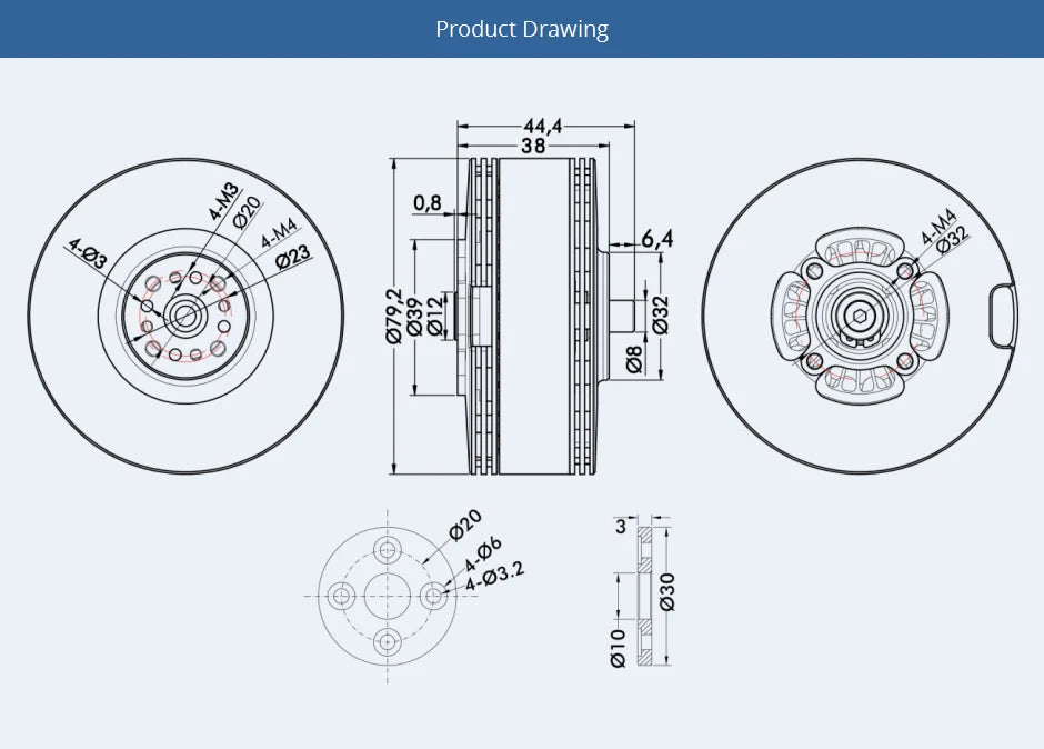 2Pcs/Set T-motor, T-motor MN705-S KV125 KV260 Brushless Motor