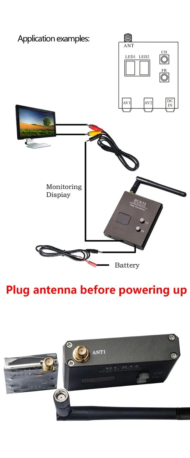 2000m Ranging Picture AKK TS832 VTX +RC832 VRX - 5.8G FPV 2000M Range Audio Video Transmitte ...