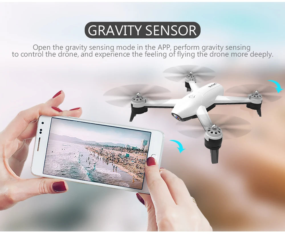 SG106 Drone with Camera 4K WiFi FPV Optical Flow 22mins Flight Dual Camera 15 SG106 Drone, gravity sensore open the gravity sensing mode in the app, perform