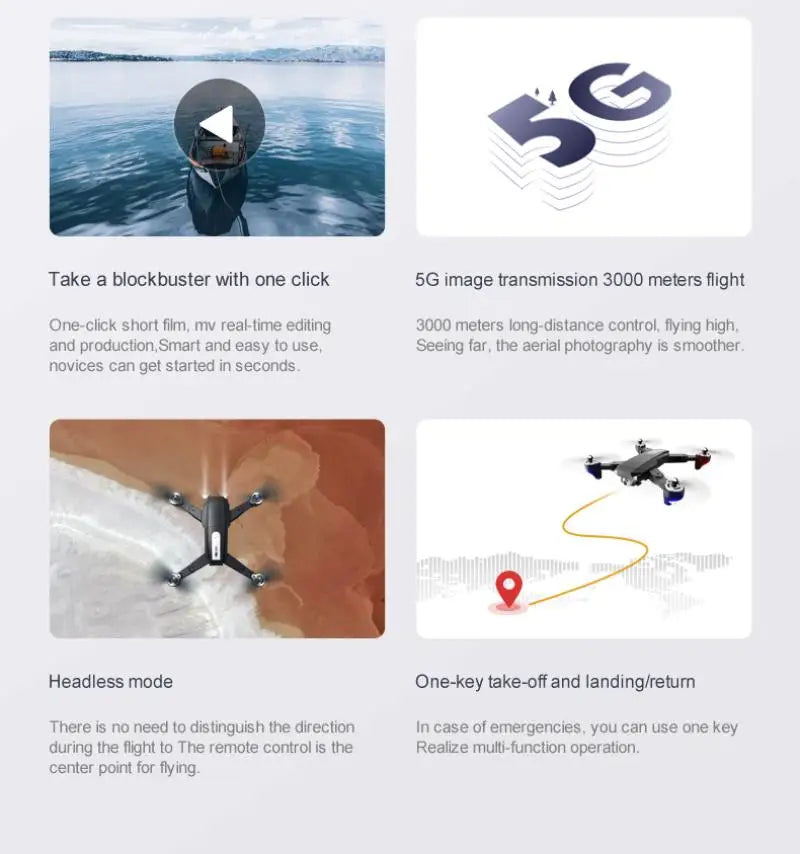 S604 PRO Drone, novices can get started in seconds headless mode one-key take