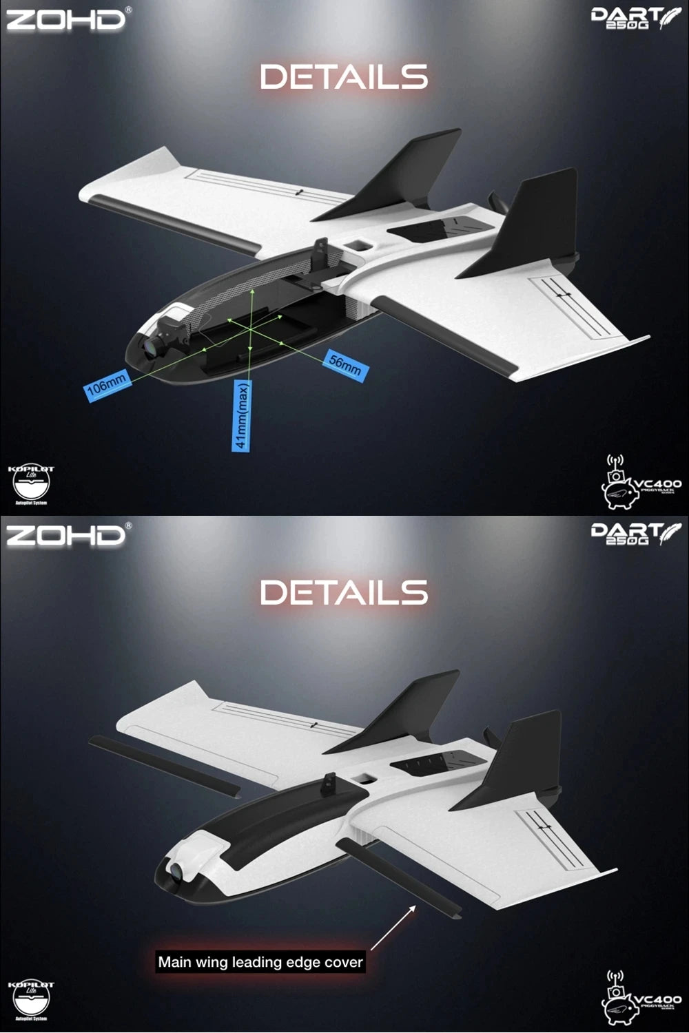 ZOHD Dart Wingspan RC Airplane, ZOHID DDszt( DETAILS 1 VC4oo