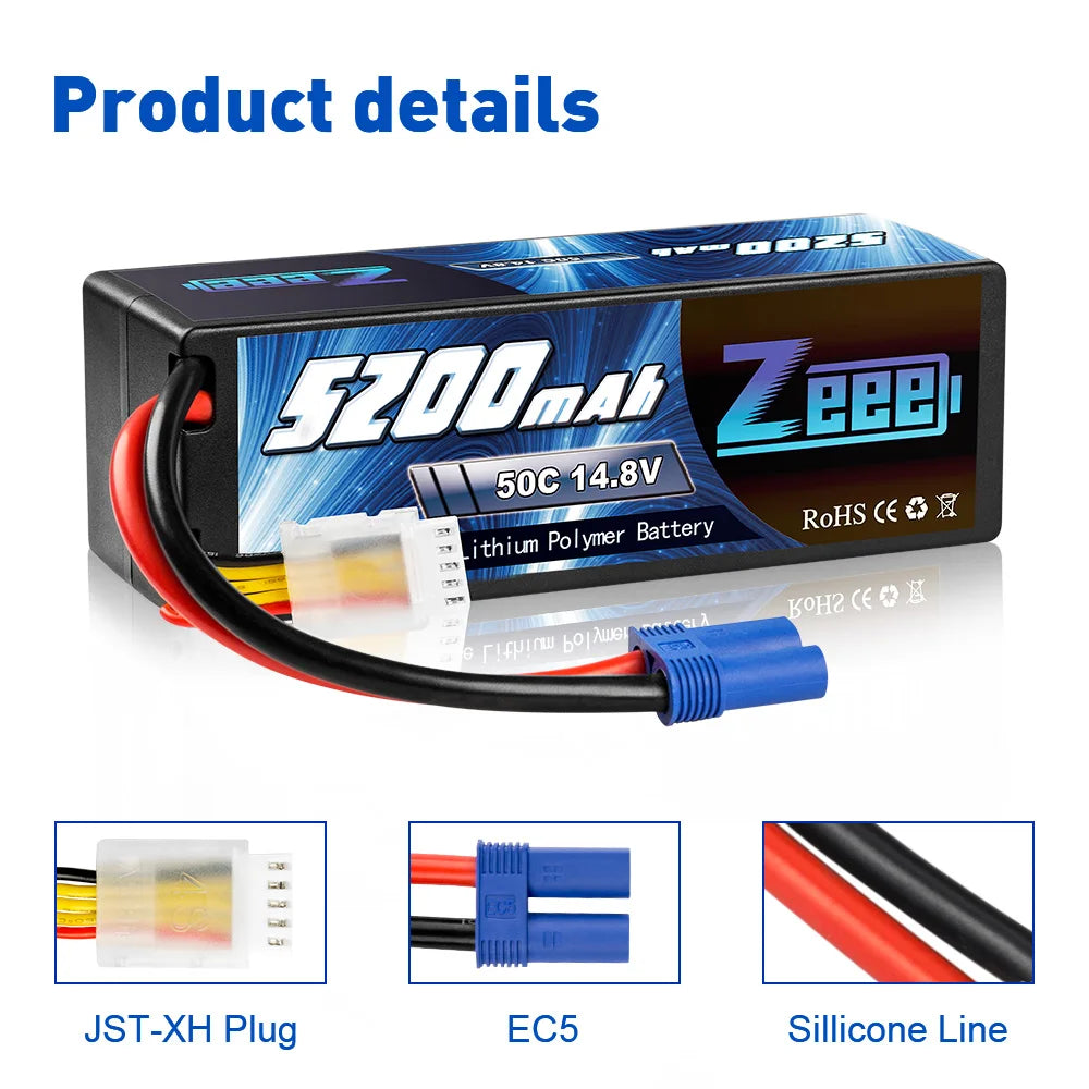 Zeee 4S 14.8V 5200mAh 50C Lipo Battery, Zeee 4S 14.8V 5
