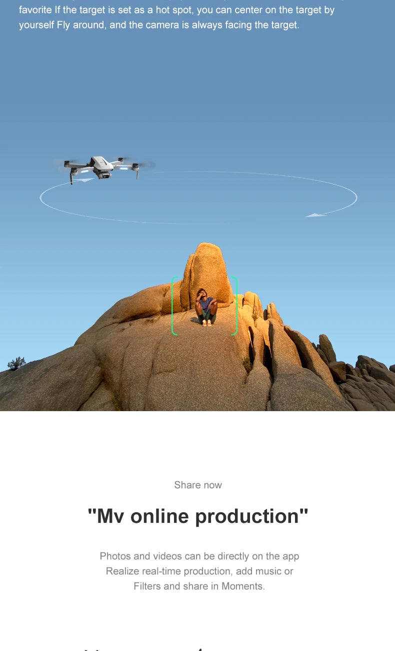 4DRC F8 Drone, share now "mv online production" photos and videos can be directly