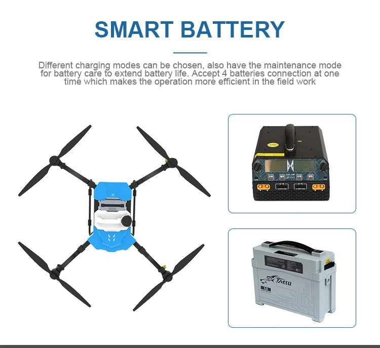 Yuanmu GF-10 10L Agriculture Drone, SMART BATTERY Different modes can be chosen, also have the maintenance mode for
