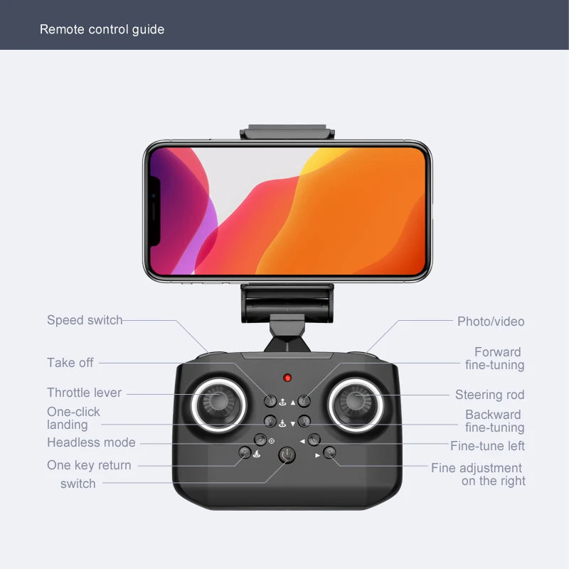 JINHENG XT6 Mini Drone, remote control guide speed switch photolvideo forward take off fine-t