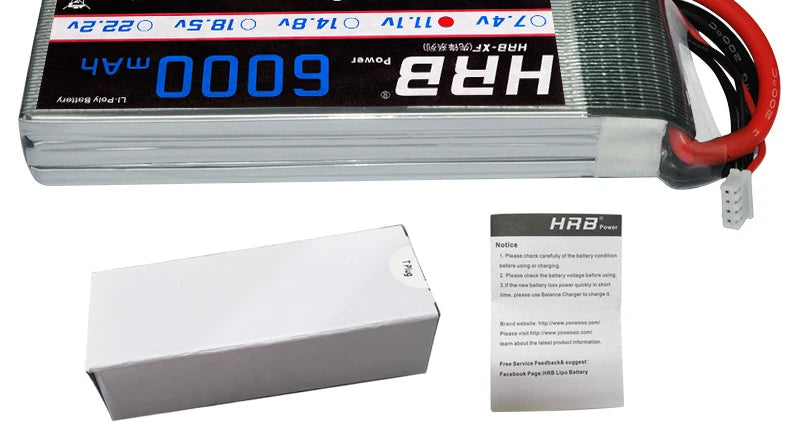 2PCS HRB Battery Lipo 3