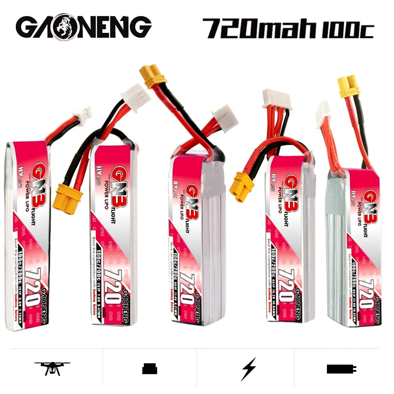 5 ピース/セット GAONENG GNB 1S/2S/3S/4S/6S 720mAh 最大 200C HV 5 ピース/セット GAONENG GNB 1S/2S/3S/4S/6S 720mAh 最大 200C HV