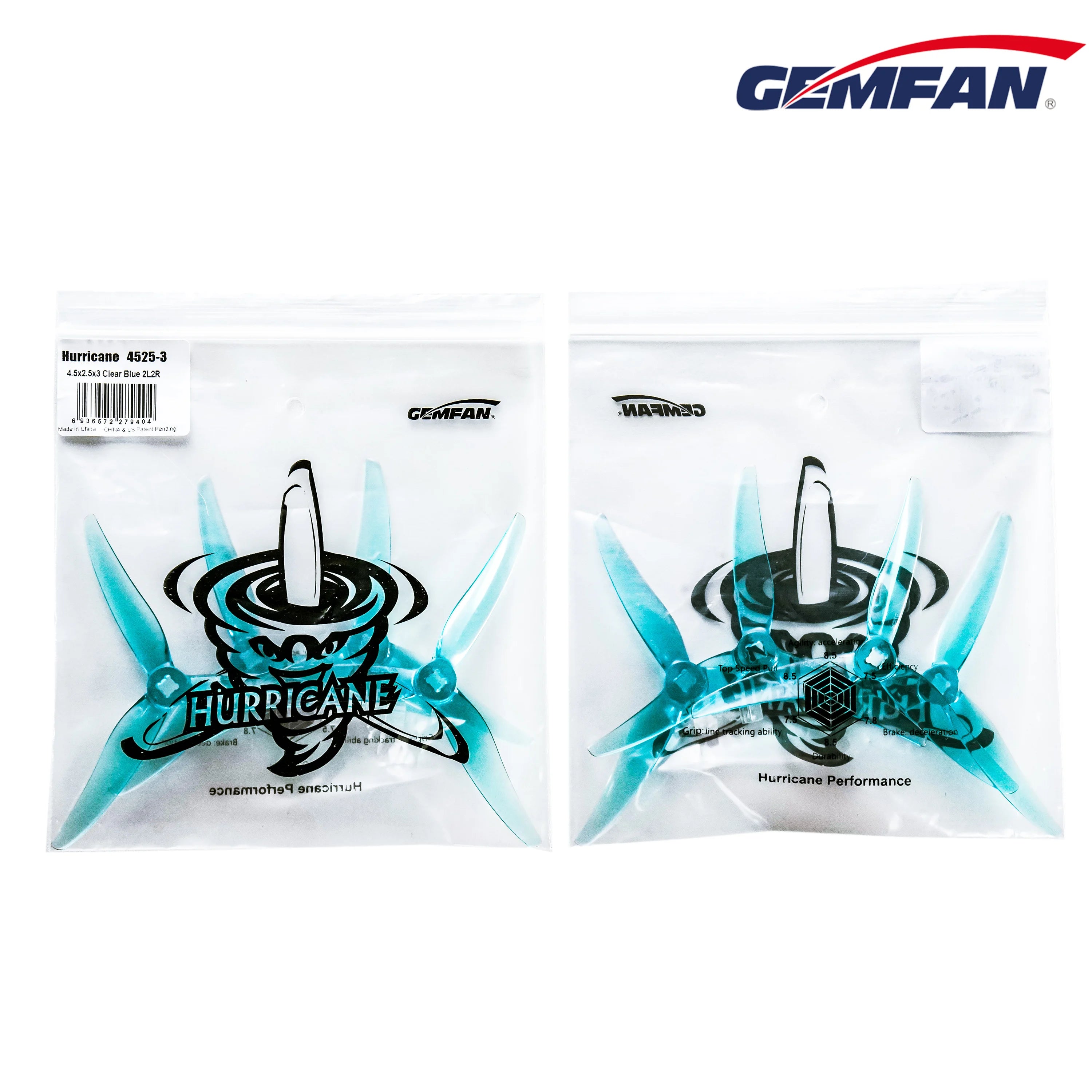 GMIFAN Hurricane 4525-3 4.5x2.5x3 Clear Blue 2LZ