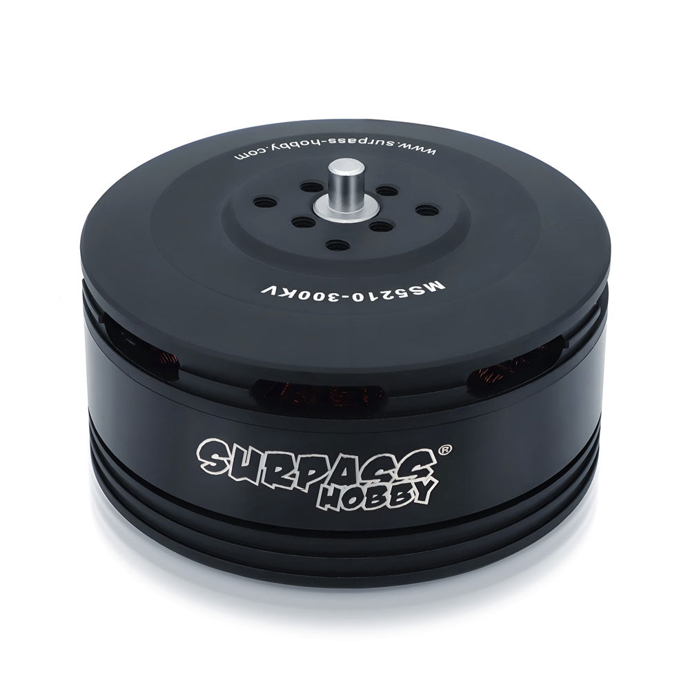 Surpass Hobby MS5210 300KV brushless multirotor drone motor, top view with shaft
