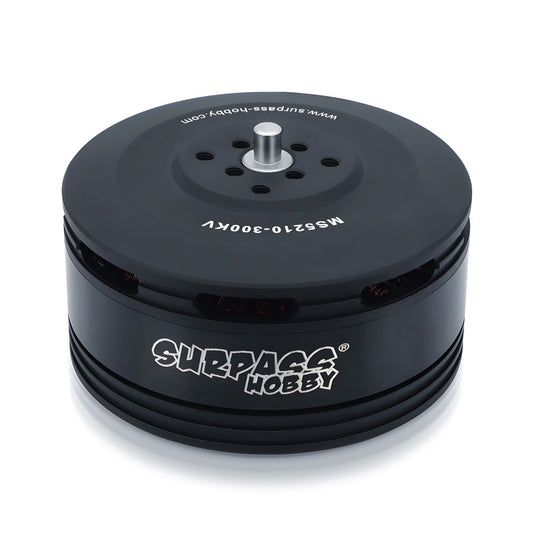 Surpass Hobby MS5210 300KV brushless multirotor drone motor, top view with shaft