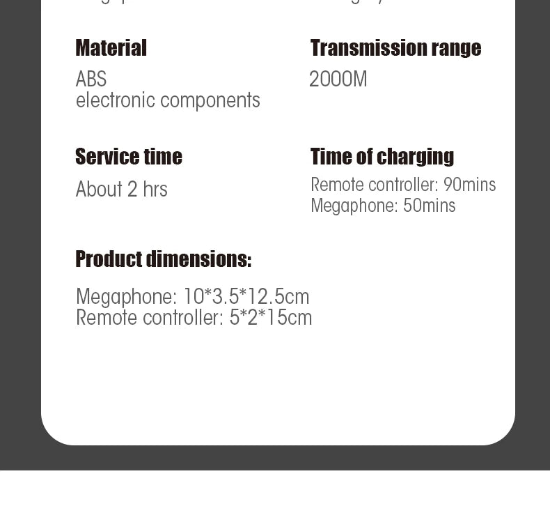 Drone Speaker Megaphone - 2000m Telephone Long Distance For DJI Mavic Mini Air 2 Phantom FPV 3 4 Pro For Fimi X8 SE Loudspeaker 22 Drone Speaker Megaphone, Material Transmission range ABS 2OOOM electronic components Service time Time of charging About 2 hrs Remote