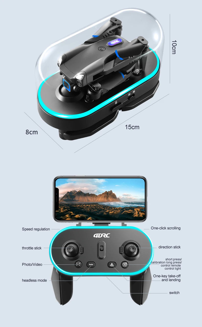 V20 Drone, 8 15cm 8cm speed regulation one-click scrolling