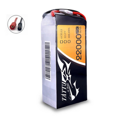 TATTU 22000mAh 農業無人機電池 - 22.2V 6S 488wh LiPO 電池爆發 25C 適用於大負載多旋翼 FPV 無人機六軸飛行器八軸飛行器農業噴霧器無人機配件