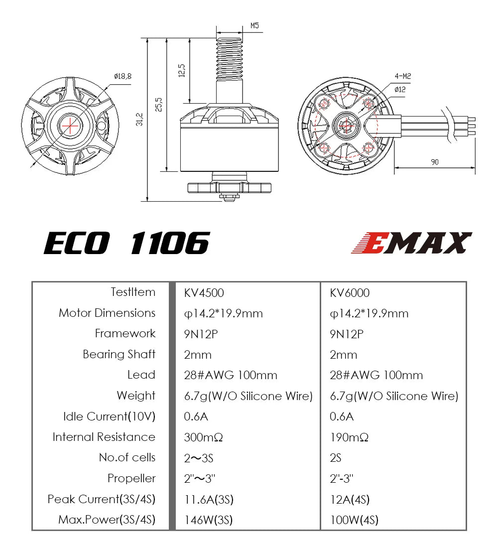 Emax ECO Micro 1106 Motor 