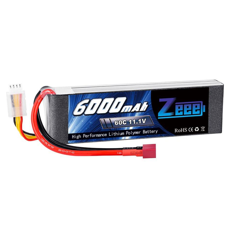 Zeee Lipo Battery 11,1 В 6000 мАч 60C 3S Lipo батарея Deans Plug 3S Lipo для FPV RC автомобиля Гонки на вертолете Хобби FVP Запчасти для батареи