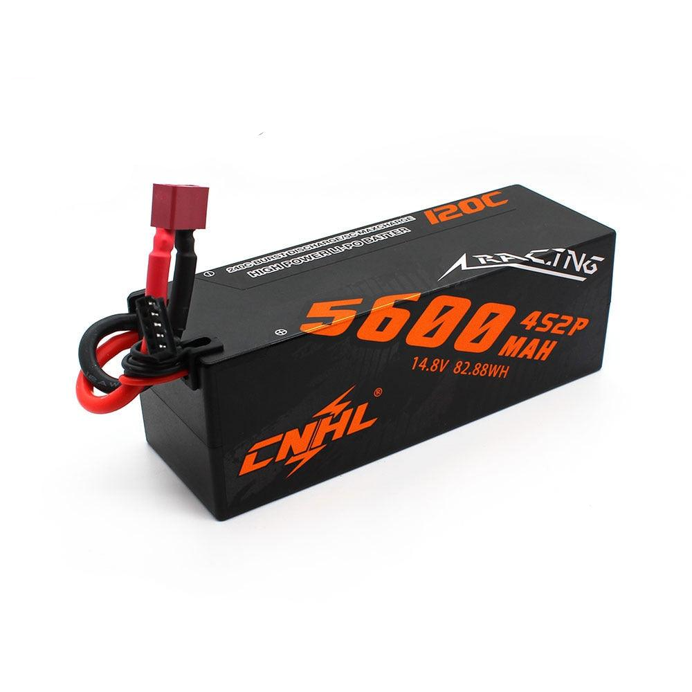 CNHL 14.8V 5600mAh Lipo 4S バッテリー FPV ドローン用 - 120C レーシングシリーズ ハードケース ディーンズプラグ付き RC カー ラリー トラック バギー ラリー オフロード ボート用