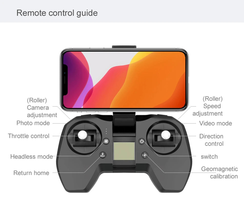 VISUO ZEN K1 PRO Drone - 4K HD Camera 2 Axis Gimbal WiFi FPV GPS 5G 600M Distance Professional Drones Brushless Foldable Quadcopter Professional Camera Drone 33 VISUO ZEN K1 PRO Drone, Remote control guide (Roller) Camera Speed adjustment adjustment Photo mode Video mode Throttle control